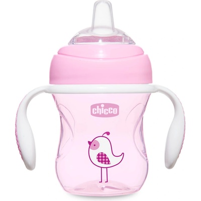 Chicco hrnček učíme sa s držadlami 200 ml ružový