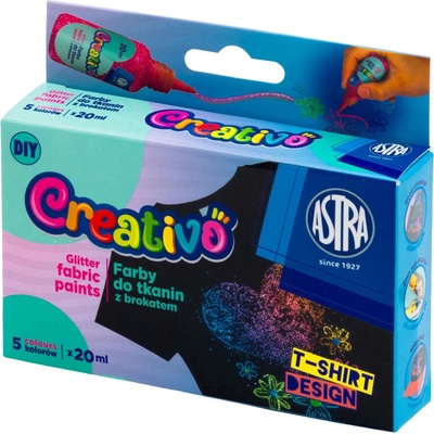 Astra Creativo trblietavé farby na textil 5 x 20 ml