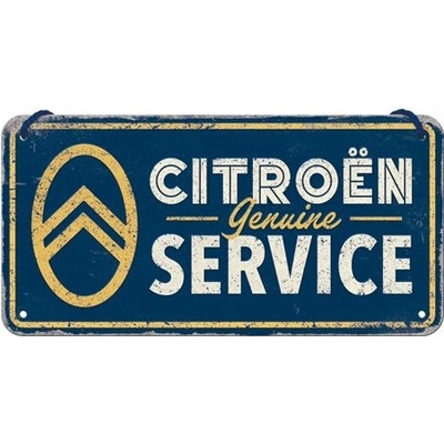 Plechová ceduľa Citroen - Genuine Service, 10 x 20 cm
