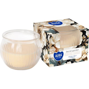 AURA Декоративна свещ с аромат aura secret garden и горене 18 часа (sn69-365)