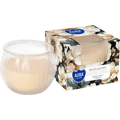 AURA Декоративна свещ с аромат aura secret garden и горене 18 часа (sn69-365)