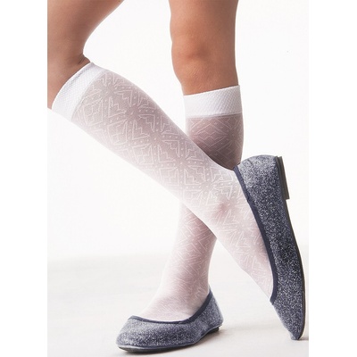 Knittex vzorované dívčí podkolenky dr 0012 zuzia 20 den bílá