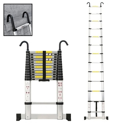 MXM Телескопична стълба с куки - 3, 8 м, алуминий