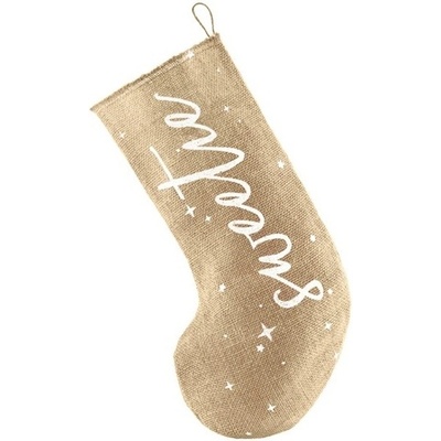 PartyDeco Vianočná pančucha Sweetie biela 23 x 39,5 cm