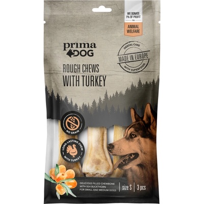 PrimaDog Rough Chews Turkey-Sea buckthorn S 10 cm 105 g