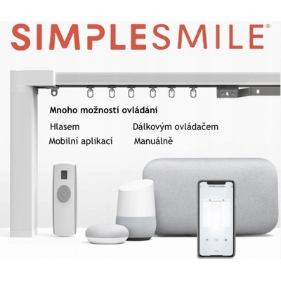 SimpleSmile Elektrická garnýž, Wifi ovládání, 520 cm