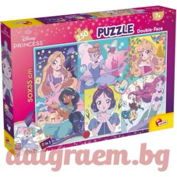 Lisciani Пъзел lisciani 109722 - 250 части - Дисни Принцеси, двулицев пъзел (li109722)