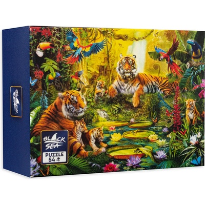 Black Sea Мини пъзел Black Sea от 54 части - Семейство тигри (BS62119)
