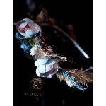 Radi handmade Диадема с синьо розови рози и суха декорация (885)