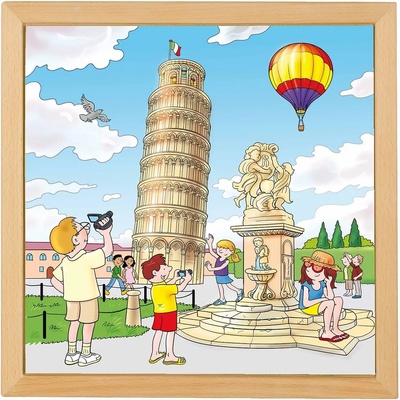 Educo Дървен пъзел Educo от серията "Европейски градове" - Пиза (E523260)