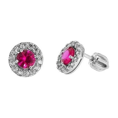 INFINITYSILVER Stříbrné náušnice LINDA 1 s červenými zirkony KE239CZs