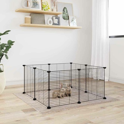 vidaXL 8dílná klec pro domácí mazlíčky černá 35 x 35 cm ocelová 9799.171624