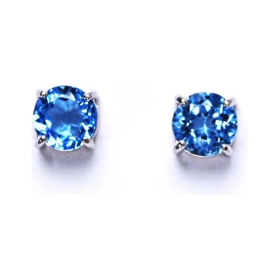 Čištín Stříbrné náušnice, přírodní topaz swiss 8 mm NŠ 1357