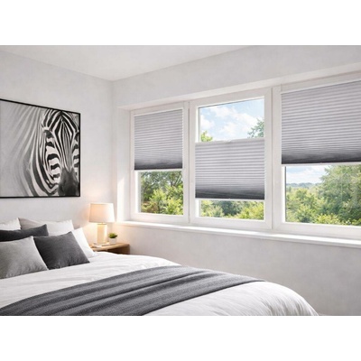 Zebra Shop Plissé Lux Zatemňující DUO Invaze BÍLÁ PM01 83 x 151 - 190 cm