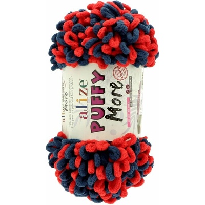 Alize Puffy More 6551 tmavomodrá s červenou