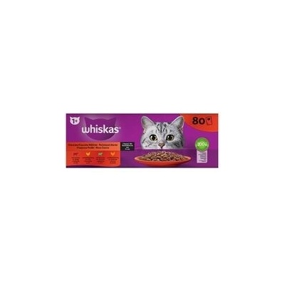 Whiskas Klasické pokrmy kuře hovězí jehně drůbež ve šťávě 80 x 85 g