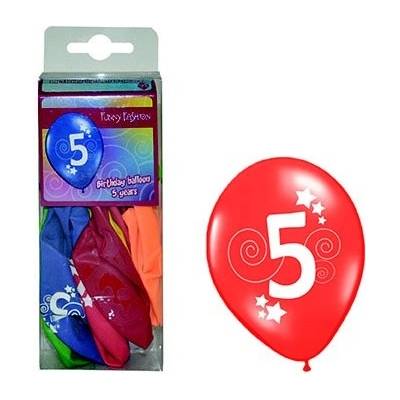 Balónky s číslem 5 barevné