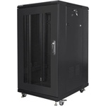 Lanberg Комуникационен шкаф Lanberg FF01-6822-23B, 19", 22U, 115.9 x 80 x 60 cm, товароносимост до 800кг, черен (FF01-6822-23B)