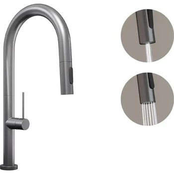 Твоят Стил - Кухненски Мивки Титаниев смесител за кухня с изтегляща глава, 2 режима на струя - 9020