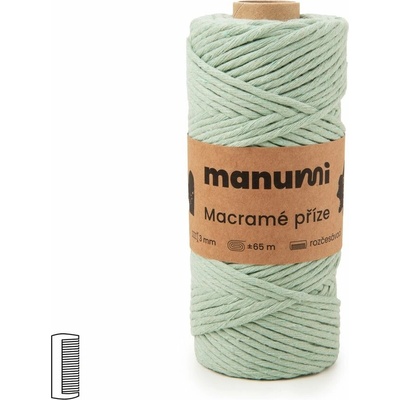 Manumi Macramé priadza stáčaná 3mm Eucalyptus - 1 ks