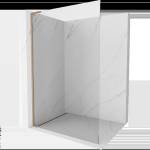 Mexen Kioto L стена за душ Walk-in 50 x 200 см, прозрачна, четкана мед - 800-050-103-65-00 (800-050-103-65-00)