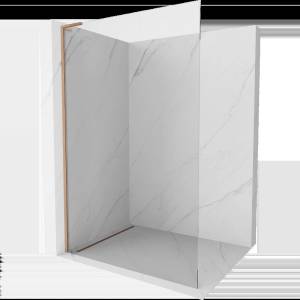 Mexen Kioto L стена за душ Walk-in 50 x 200 см, прозрачна, четкана мед - 800-050-103-65-00 (800-050-103-65-00)