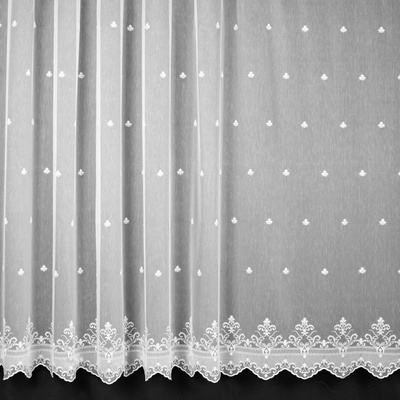 Forbyt organzová záclona 27018, vyšívané ornamenty, s bordurou, bílá, výška 140cm ( v metráži)