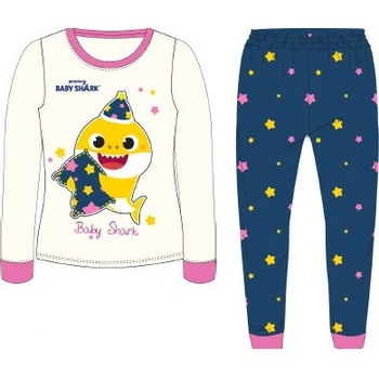 Dívčí pyžamo Baby Shark bílá tmavě modrá