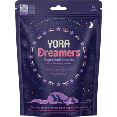 YORA Dog pamlsky z hmyzu Dreamers s bylinkami 100 g