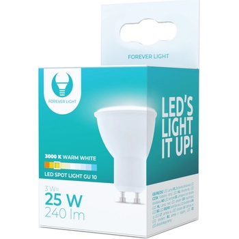 Forever Light TelForceOne LED žárovka GU10, 3W 240-250lm , Teplá bílá