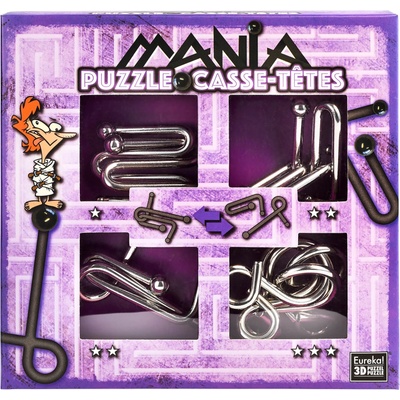 Eureka Комплект метални логически пъзели Eureka - Puzzle Mania Casse-tеtes, лилав (473204)