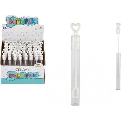 Bublifuk mini 5 ml gelový biely svadobný 10,5cm 48ks v boxe