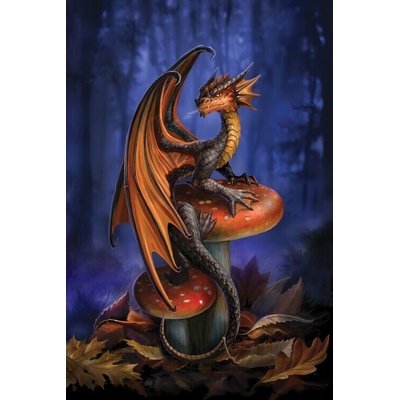 Europosters Plagát, Obraz - Anne Stokes - Mushroom Dragon, 61 × 91.5 cm