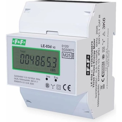 F&F Elektromer MID 3fázový 100A 230/400V s LCD displejom LE-03D