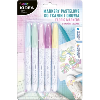 Fixy na textil Kidea 5 barev pastelové