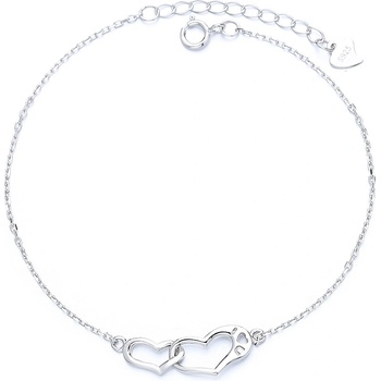 DELIS Сребърна гривна 925, jw1217, модел "сърца", с родиево покритие