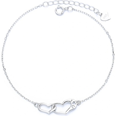 DELIS Сребърна гривна 925, jw1217, модел "сърца", с родиево покритие