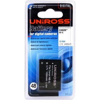 Батерия Uniross за апарат CANON NB5L, Digital Ixus 800, 850is, 900ti, Powershot SD700, SD800, SD900, LiIon 3.7V 1000mAh CS (CS-VB-CANON-NB5L)