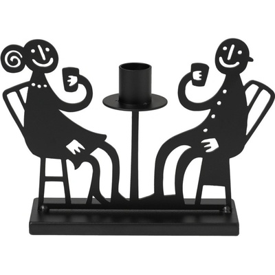 Kovový svícen Fika černý, Bengt & Lotta Švédsko