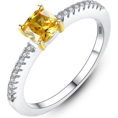 Meucci Stříbrný prsten se žlutým zirkonem SYR063