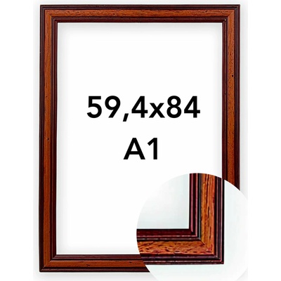 Fotorámeček 38 Rozměr: A1 - 59,4 x 84 cm, Barva: Hnědá, Typ zasklení: Plexi