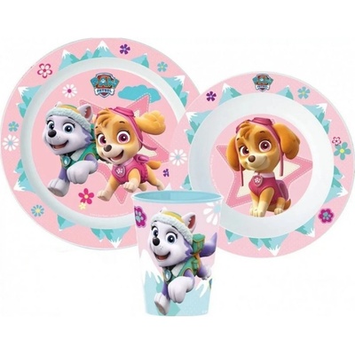 Stor Plastový talíř 22 cm Paw Patrol 3D pink