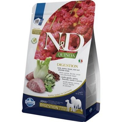 N&D Quinoa Grain Free adult Medium & Maxi digestion lamb & fennel 2,5 kg