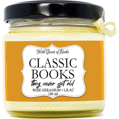With Scent of Books Ароматна свещ - Classic Books, 106 ml (CBC106)