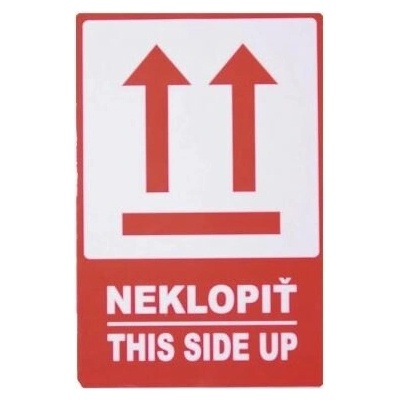 HAKY Etikety 80x120 mm NEKLOPIŤ (THIS SIDE UP) - 500 etikiet/kotúč