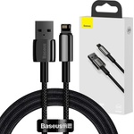 Baseus - Кабел за данни Tungsten Gold (CALWJ-A01) - USB-A към Lightning, 2.4A, 480Mbps, 20W, 2m - Черен