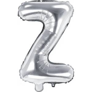 PartyDeco Балон от фолио Mini - Буква Z 35см сребърен