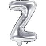 PartyDeco Балон от фолио Mini - Буква Z 35см сребърен