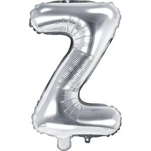 PartyDeco Балон от фолио Mini - Буква Z 35см сребърен