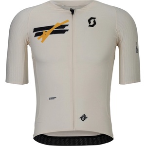 Scott Мъжка фланелка с къс ръкав за колоездене Scott Jersey Ultd Aero S/S Cycling jersey - Cotton White - размер XXL (056-4076-0115)